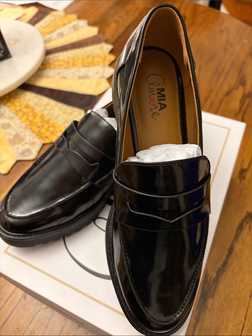 NIB 🛍️ MIA BLACK PATENT LEATHER CLASSIC LOAFERS SIZE 6.5